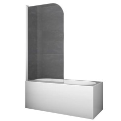 Шторки скляні на ванну Koer SR BS01-80x140-TR-01 прозоре скло 6мм, хром (KR5400)