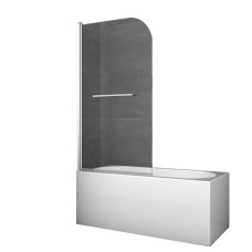 Шторки скляні на ванну Koer SR BS02-80x140-TR-01 прозоре скло 6мм, хром (KR5401)