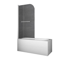 Шторки скляні на ванну Koer SR BS02-80x140-TR-01 прозоре скло 6мм, хром (KR5401)
