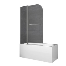 Шторки скляні на ванну Koer SR BS04-95x140-TR-07 прозоре скло 6мм, графіт (KR5404)