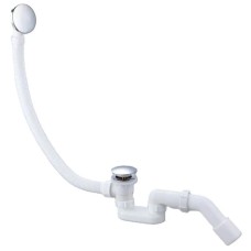 Сифон для ванни Koer BD-03-01 автоматичний (Click-Clack) з переливом, без ревізії (Колір хром) 1 1/2'' (KR5441)