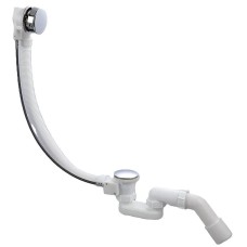 Сифон для ванни Koer BD-04-01 напівавтоматичний з переливом, без ревізії (Колір хром) 1 1/2'' (KR5442)