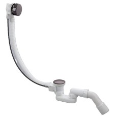 Сифон для ванни Koer BD-04-07 напівавтоматичний з переливом, без ревізії (Колір графітовий) 1 1/2'' (KR5444)