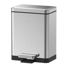 Відро для сміття з плавним закриттям прямокутне Koer TC-010315-02 15 л колір нержавійка (KR5603)