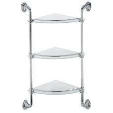 Полиця у ванну кутова скляна 3-ярусна Zerix LR1507-3 (LL1409)