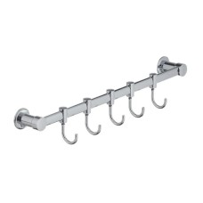 Вішалка для рушників у ванну з 5-а рухливими гачками ZERIX LR205-5 (LL1419)
