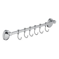 Вішалка для рушників у ванну з 6-ю рухливими гачками ZERIX LR3315-6 (LL1449)