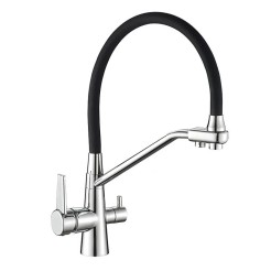 Кухонний змішувач Mixxus Premium на дві води Velis 021 Reflector Black MI5928