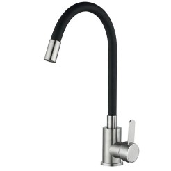 Кухонний змішувач Mixxus FAN-011 з чорним гнучким виливом Refl.Black нерж. сталь MI6105 Кухонний змішувач Mixxus FAN-011 з чорним гнучким виливом Refl.Black нерж. сталь MI6105
