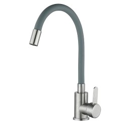 Кухонний змішувач Mixxus FAN-011 сірим гнучким виливом Refl.Gray нерж. сталь MI6106 Кухонний змішувач Mixxus FAN-011 сірим гнучким виливом Refl.Gray нерж. сталь MI6106