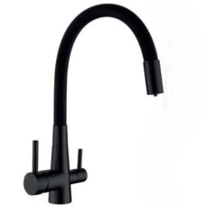 Змішувач для кухні Mixxus SUS-021 BLACK REFL.BLACK із силіконовим виливом, з виходом для питної води (MI6214)