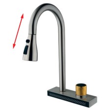 Змішувач  для кухні Mixxus FOL-014 з висув.лійкою та функ.водоспад з нерж.сталі (MI6341)