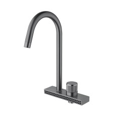 Змішувач для кухні Mixxus FOL-011 Graphite з функц.водоспад з нерж. сталі (MI6346)