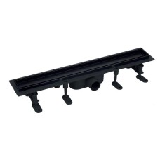 Душовий трап MIXXUS DRAIN-06-30 BLACK з пласт. основою і накладкою із нерж. сталі 70x300мм (MI6526)