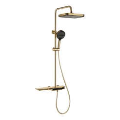 Душова колона з термостатичним змішувачем Mixxus Premium SPACE-009-J Brushed gold, 3 режими (MI6541)