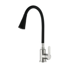 Змішувач для кухні Mixxus DAX-011 REFL.Black із силіконовим виливом (MI6559)