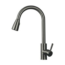 Змішувач для кухні Mixxus SUS-014-B Graphite з висувною лійкою з нерж.сталі (MI6564)