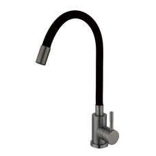 Змішувач для кухні Mixxus SEO-011 Graphite Refl.Black із силіконовим виливом (MI6566)