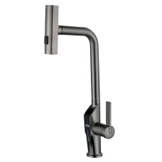 Змішувач для кухні з висувною лійкою Mixxus FALCON 014 GRAPHITE, 4 режими,з індикатором температури (MI6839)