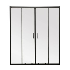 Двері в нішу Mixxus Premium DIVERSE SD01-160x185-TR Black прозоре скло 5мм (MI6879)