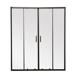 Двері в нішу Mixxus Premium DIVERSE SD01-160x185-TR Black прозоре скло 5мм (MI6879)