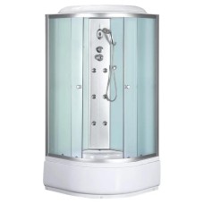 Бокс душовий з гідромасажем Mixxus STRONG SBH01-90x90x215-FB SATIN з високим піддоном (MI6888)