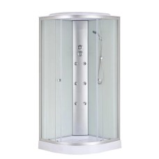 Бокс душовий з гідромасажем Mixxus STRONG SBH02-90x90x215-FB SATIN низький піддон (MI6890)