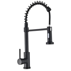 Змішувач для кухні з виливом пружина Mixxus Premium SPRING 017 BLACK (MI6951)