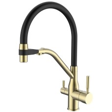 Змішувач для кухні MixxusPremium Gravity 021 BRUSHED GOLD REFL.BLACK (MI6981)