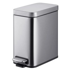 Відро для сміття з плавним закриттям прямокутне Mixxus Premium Quadro-TC0105 SS Color 5л колір нержавійка (MI7062)