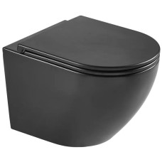 Унітаз підвісний Mixxus Premium Ellipse-0303-R Black 520x365x360mm, система змиву RIMLESS (MP6464)