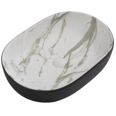 Раковина накладна MIXXUS PREMIUM ELLIPSE-0105 MARBLE-BLACK 600х400х150mm (MP6565)
