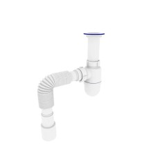 Сифон для раковини Zerix SU-02-A з ревізією (Колір білий) 1 1/2'' (ZX4948)