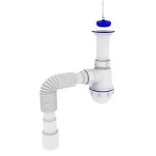 Сифон для кухні Zerix SK-01-A 1 1/2x40 з литим випуском (ZX4950)