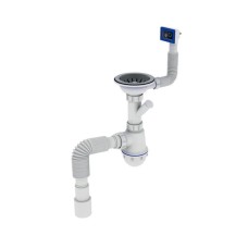 Сифон для кухні Zerix SK-02-B 3 1/2x40 з різьб. випуском та відведенням для пральної машини (ZX4953)