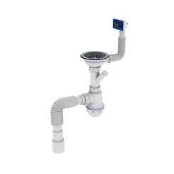 Сифон для кухні Zerix SK-02-B 3 1/2x40 з різьб. випуском та відведенням для пральної машини (ZX4953)