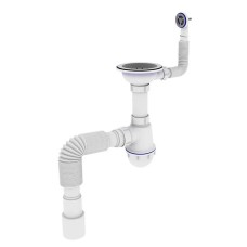 Сифон для кухні Zerix SK-02-C 3 1/2x40 з різьбовим випуском та круглим переливом (ZX4954)