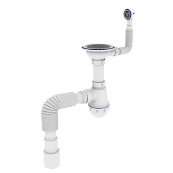 Сифон для кухні Zerix SK-02-C 3 1/2x40 з різьбовим випуском та круглим переливом (ZX4954)