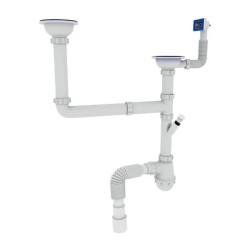 Сифон для кухні ZERIX SK-03-A 3 1/2x40 з двома різьб. випусками та відведенням для пральної машини (ZX4955) Сифон для кухні ZERIX SK-03-A 3 1/2x40 з двома різьб. випусками та відведенням для пральної машини (ZX4955)
