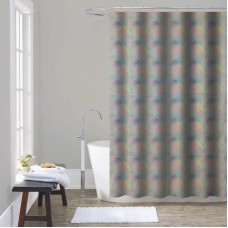 Штора для ванної з поліестеру Zerix SCT-012-180x180 (Візерунок Райдуга) (ZX4981)