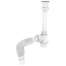 Сифон для раковини Zerix SU-03-А з ревізією (Колір білий) 1 1/4'' (ZX5083)