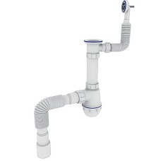 Сифон для кухні Zerix SK-04-В 1 1/2x40 з різьбовим випуском та круглим переливом (ZX5085)