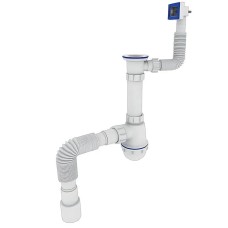 Сифон для кухні Zerix SK-04-А 1 1/2x40 з різьбовим випуском та прямим переливом (ZX5086)