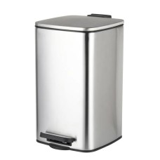 Відро для сміття з плавним закриттям квадратне Zerix Kubix-TC0108 SS Color 8л колір нержавійка (ZX5891)