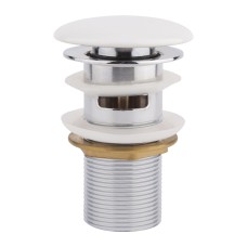 Донний клапан для раковини Qtap F0081 70х70х110 мм White з переливом