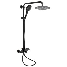 Душова система універсальна Qtap Sloup на три споживачі (з виливом) з полицею QTSL51105OGB Black Matt