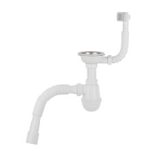 Сифон для кухонної мийки Lidz (WHI) 60 05 M001 01 EURO (вихід 50 мм)