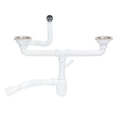 Сифон подвійний для кухонної мийки Lidz (WHI) 60 08 E001 02 ECO з круглим переливом (вихід 50 мм) Сифон подвійний для кухонної мийки Lidz (WHI) 60 08 E001 02 ECO з круглим переливом (вихід 50 мм)