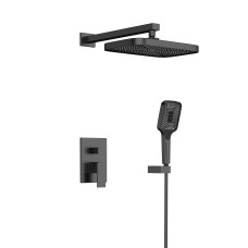 Душова система універсальна Qtap Aquarius прихованого монтажу на два споживачі QTAQA64103NGB Black Matt