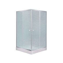 Набір Lidz душова кабіна Wawel SC80x80.SAT.LOW.FR, скло Frost 4 мм + піддон Mazur
